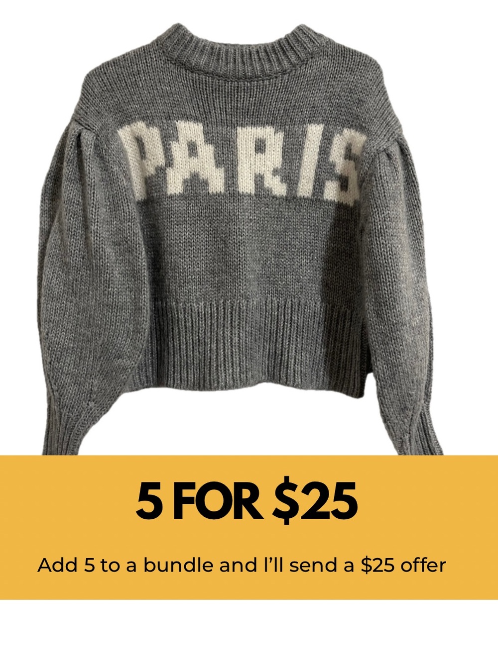 Divided 'PARIS' Knit Sweater - Women's Crewneck